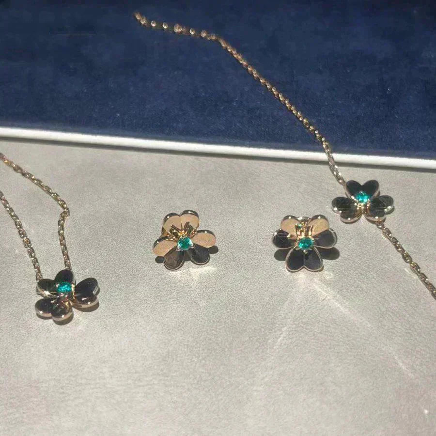 Miro FRIVOLE FLOWER MALACHITE EARRINGS