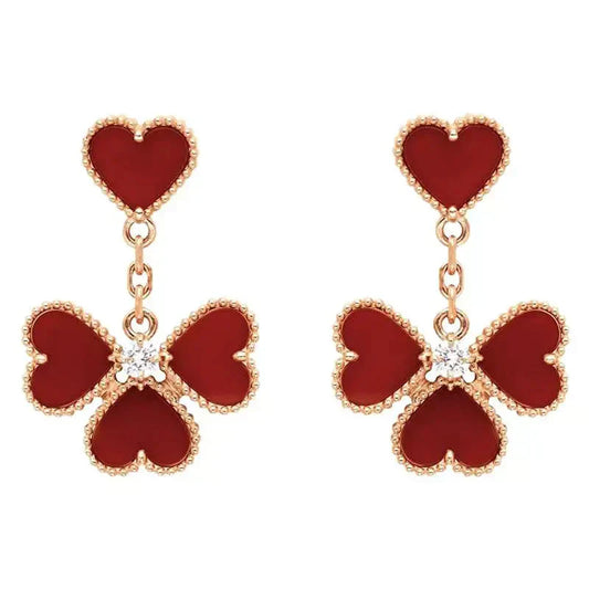 Miro SWEET CLOVER CARNELIAN EARRINGS