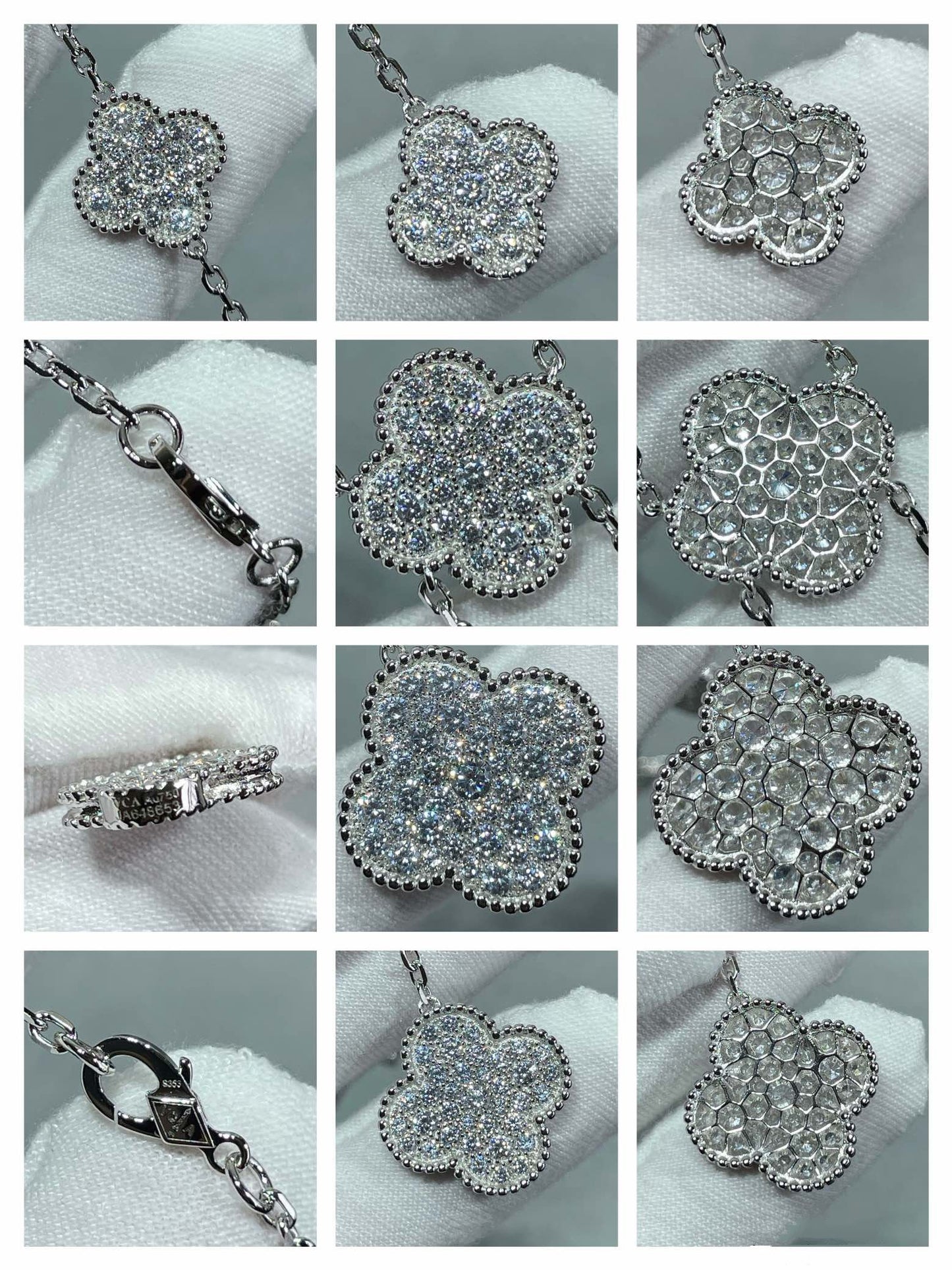 Miro CLOVER 6 MOTIF DIAMOND PAVED NECKLACE