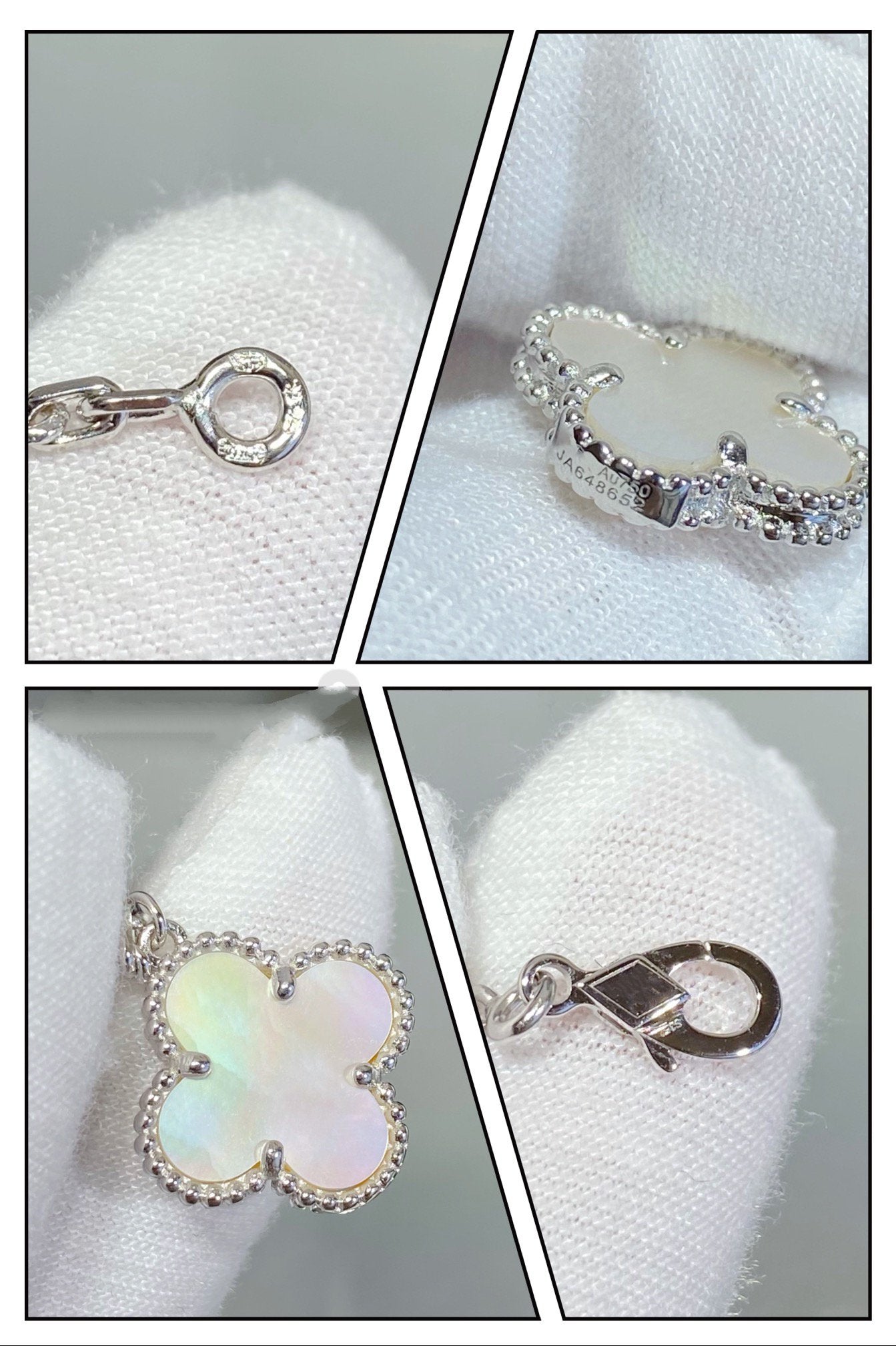 Miro CLOVER 5 MOTIF WHITE MOP SILVER BRACELET