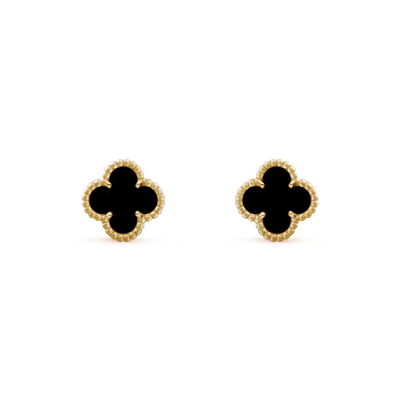 Miro CLOVER MINI 9.5MM BLACK MOP EARRINGS