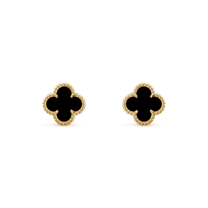 Miro CLOVER MINI 9.5MM BLACK MOP EARRINGS