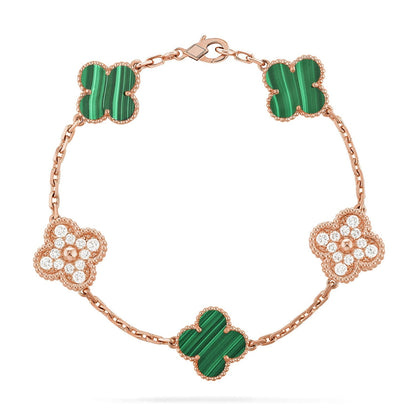 [Miro ]New  CLOVER 5 MOTIF MALACHITE BRACELET COLLECTION