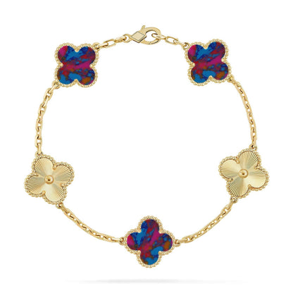 [Miro ]New CLOVER 5 MOTIF COLOR GEMSTONES BRACELET COLLECTION