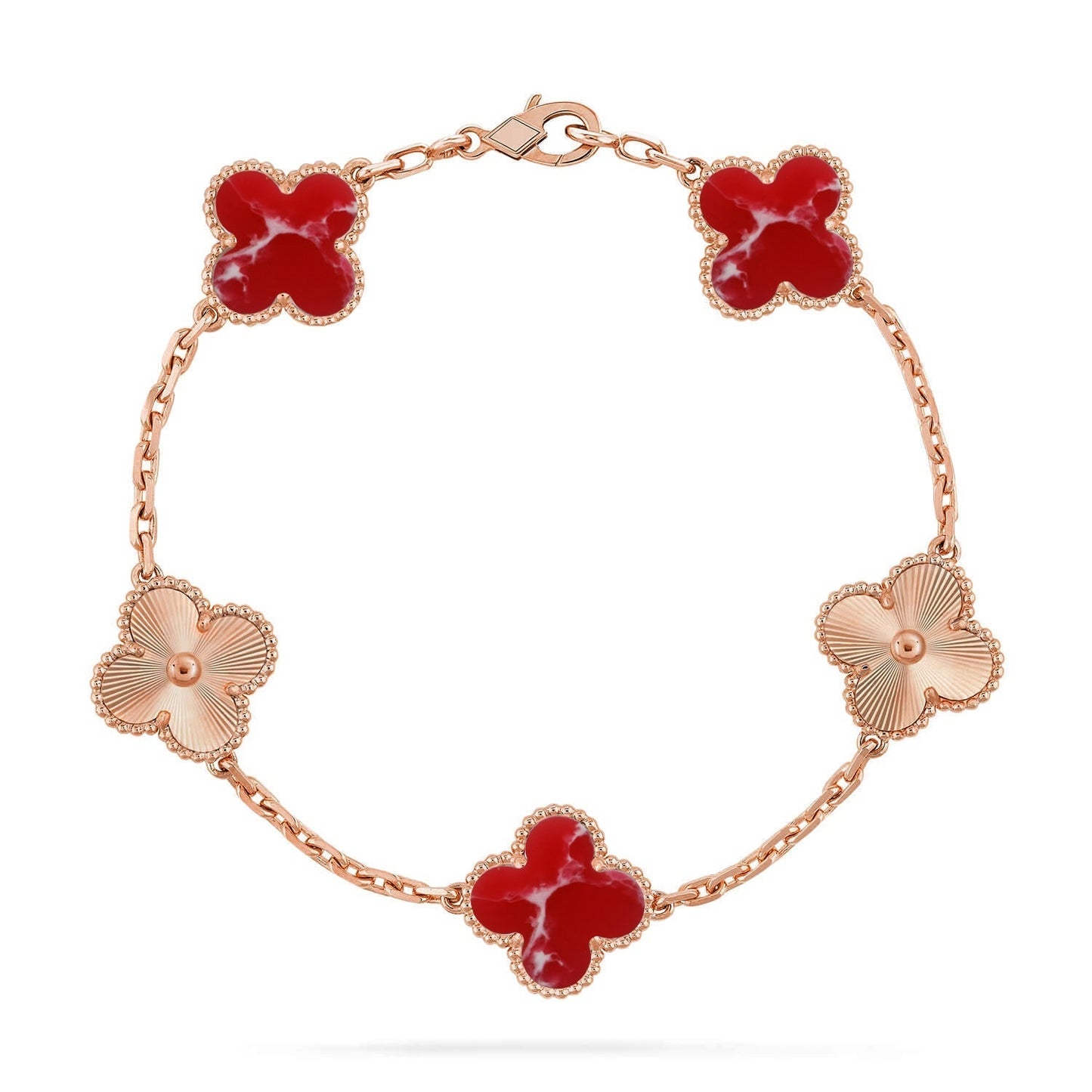 [Miro ]New CLOVER 5 MOTIF RED PATTERN BRACELET COLLECTION
