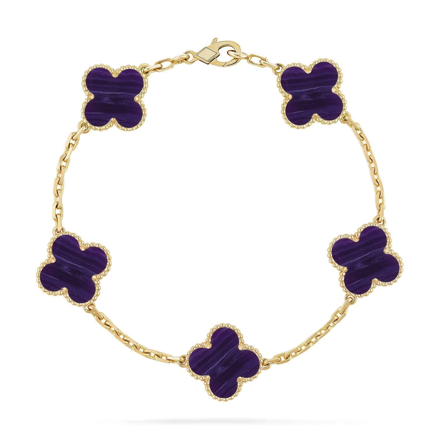 [Miro ]New CLOVER 5 MOTIF PURPLE STRIPES BRACELET COLLECTION