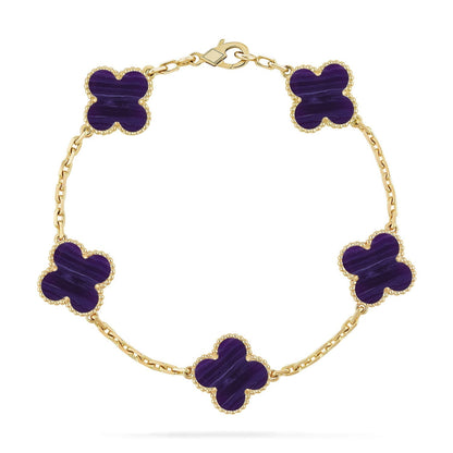 [Miro ]New CLOVER 5 MOTIF PURPLE STRIPES BRACELET COLLECTION