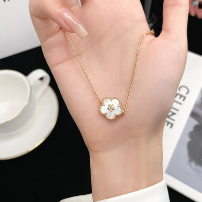 Miro LUCKY  WHITE MOP  PLUM BLOSSOM NECKLACE