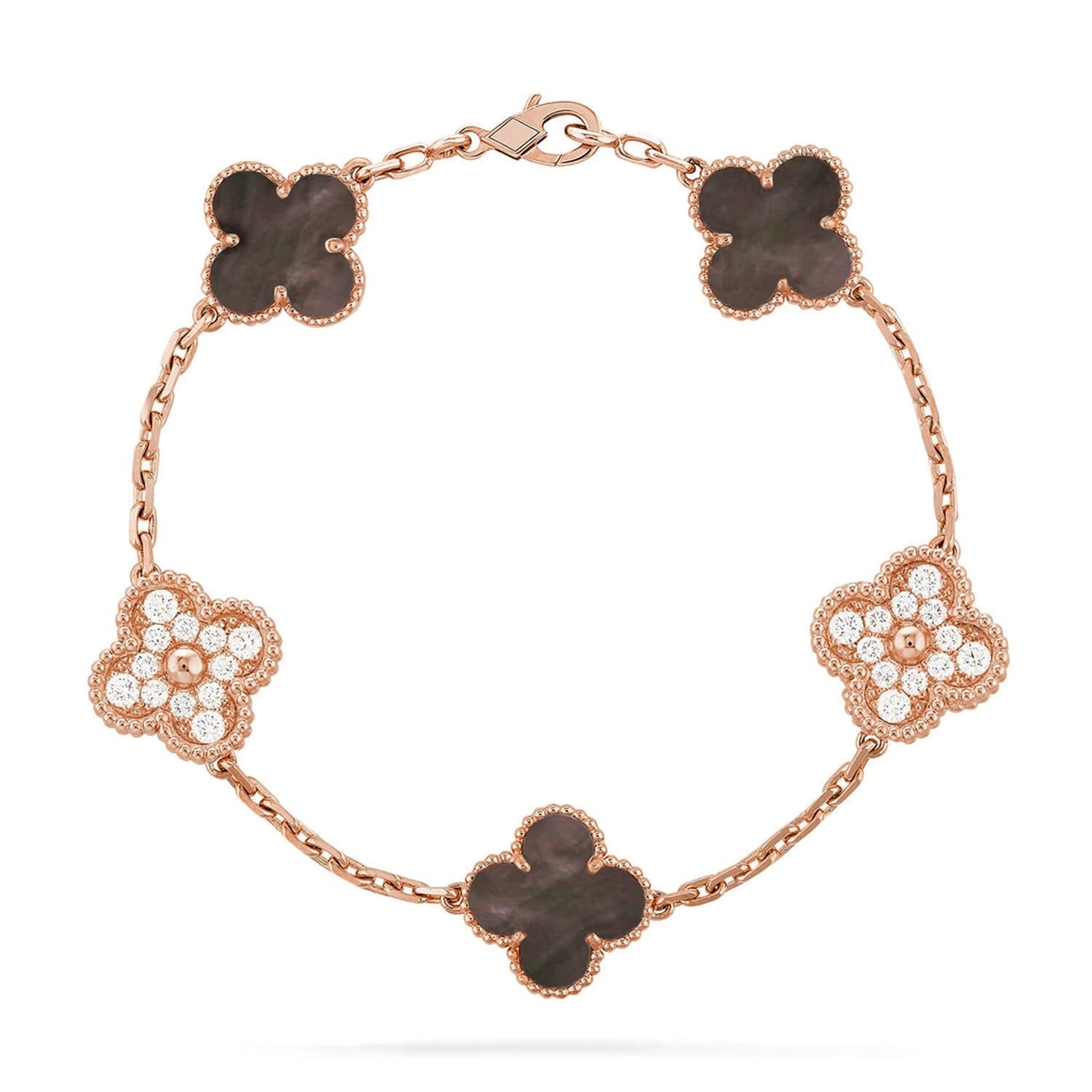[Miro ]New CLOVER 5 MOTIF GRAY MOP BRACELET COLLECTION