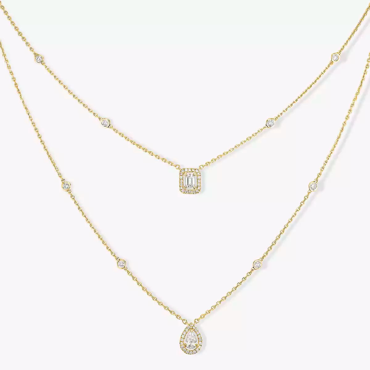[Miro ]Diamond Necklace My Twin 2 Rows