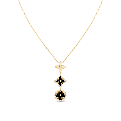 Miro STAR AND SUN ONYX PINK GOLD NECKLACE