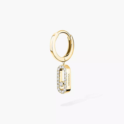 [Miro ]Move Uno Single Diamond Hoop Earring