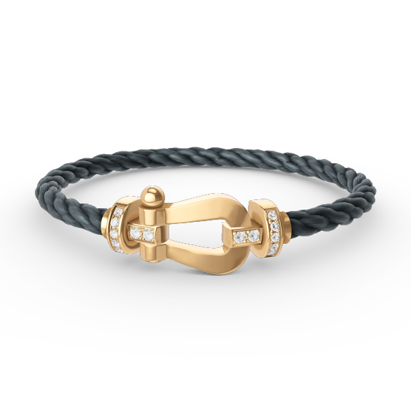 Miro FORCE LARGE HORSESHOE HALF DIAMOND BRACELET GOLD