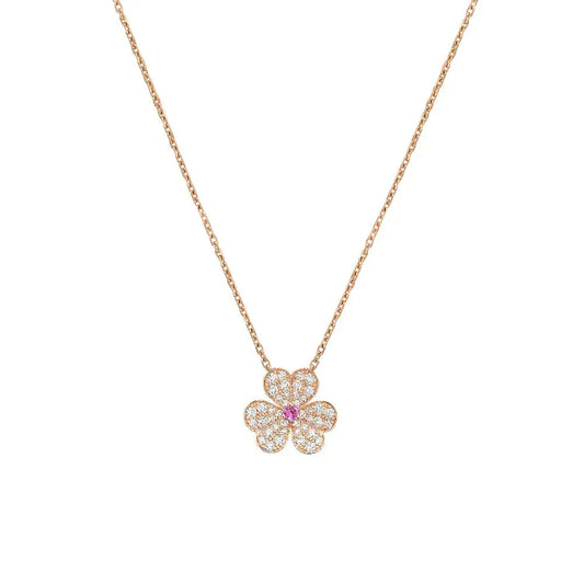Miro FRIVOLE ROSE GOLD FLOWER DIAMOND NECKLACE