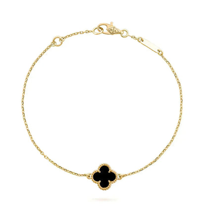 Miro CLOVER ONYX SINGLE FLOWER BRACELET