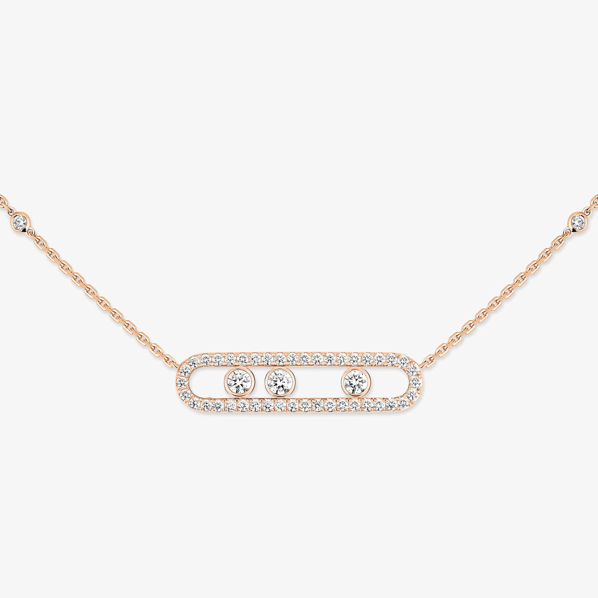 [Miro ] Move Pave_ Rose Gold Diamond Necklace