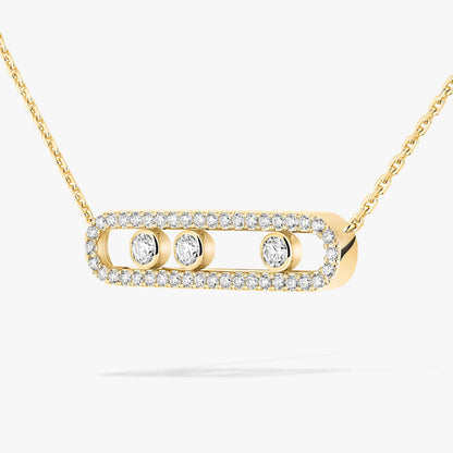 [Miro ] Move Pave_ Rose Gold Diamond Necklace